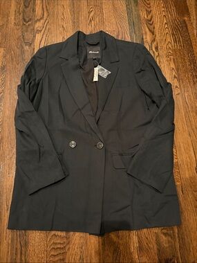 Madden Girl Black Double-Breasted Suit Jacket